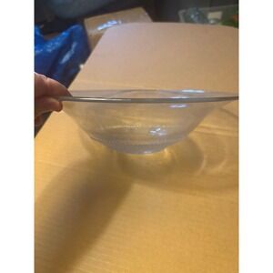 Clear Glass Bowl with Textured Rim